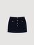 Double-faced short wool skirt
