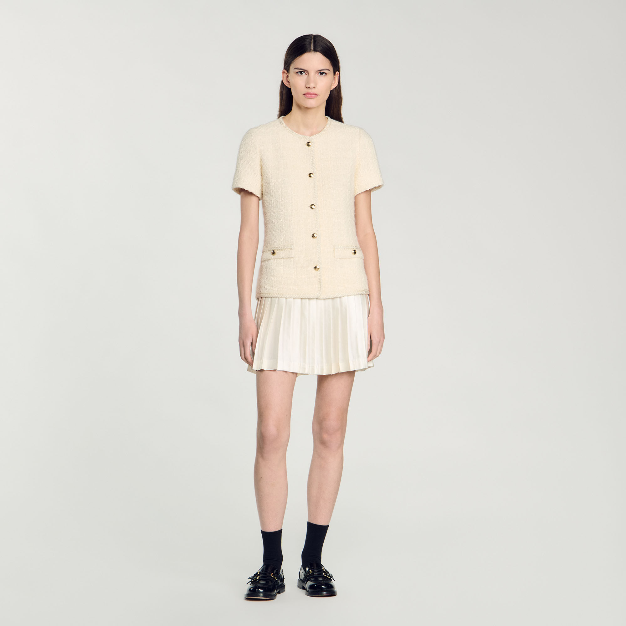 Tweed dress white beige For Women Sandro Paris