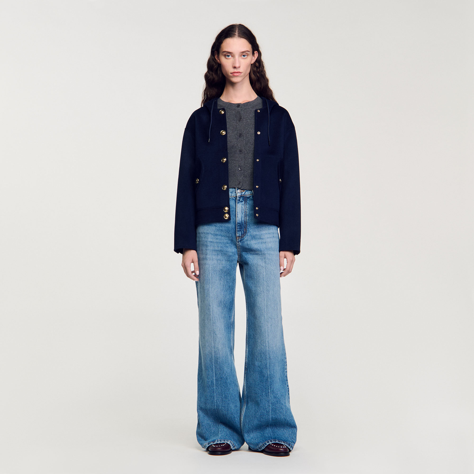 Sandro double breasted wool coat outlet