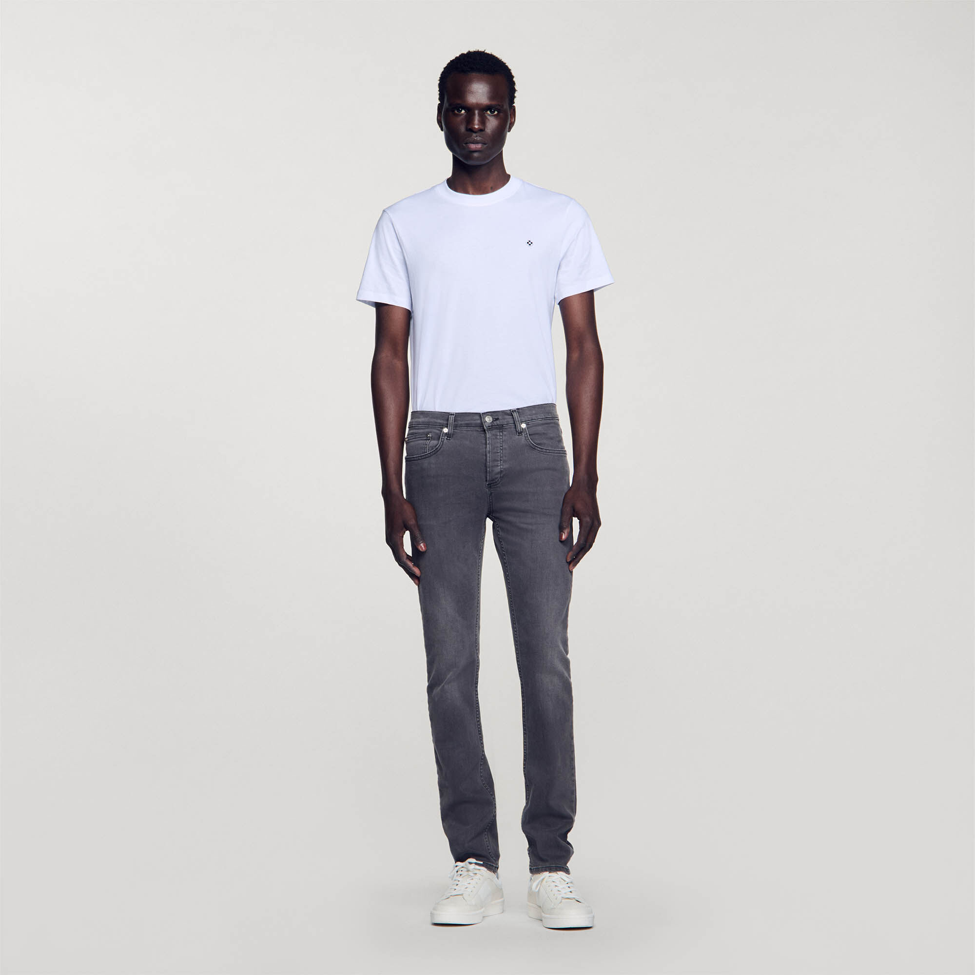 Washed grey jeans black gray for Men Sandro Paris