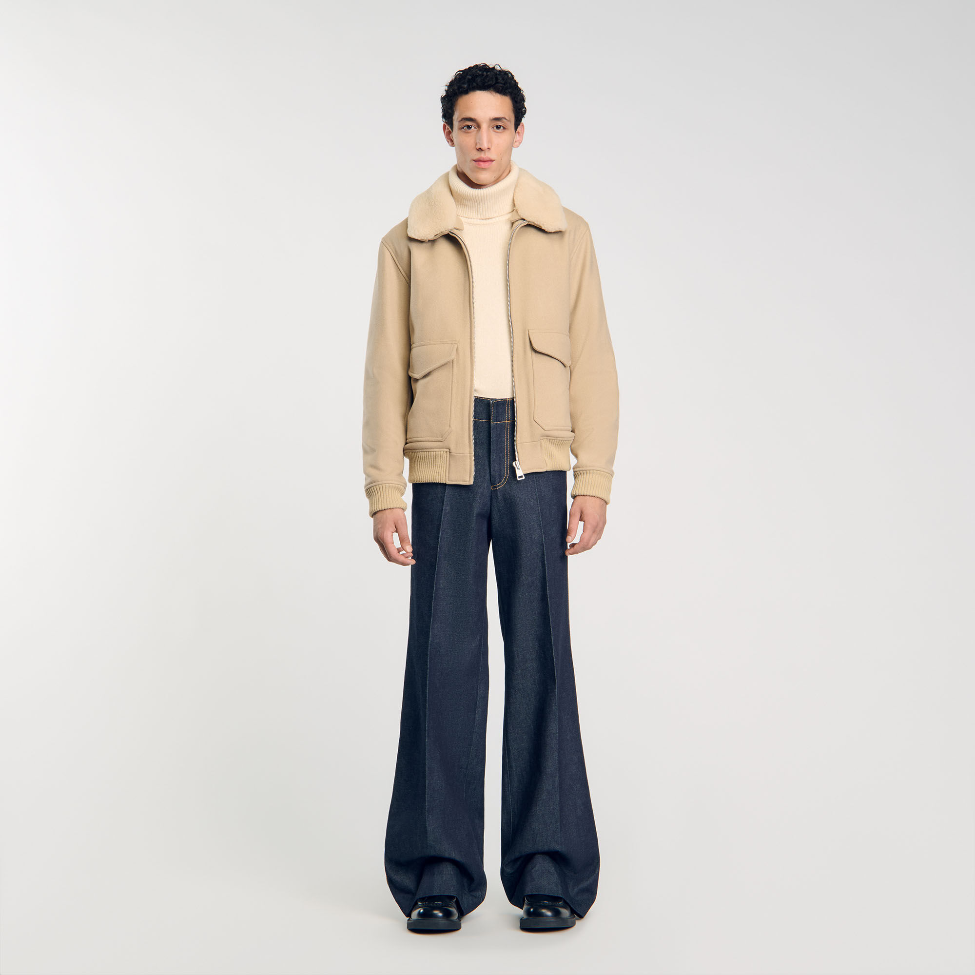 Sandro beige jacket store
