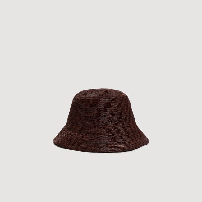 Crochet raffia bucket hat