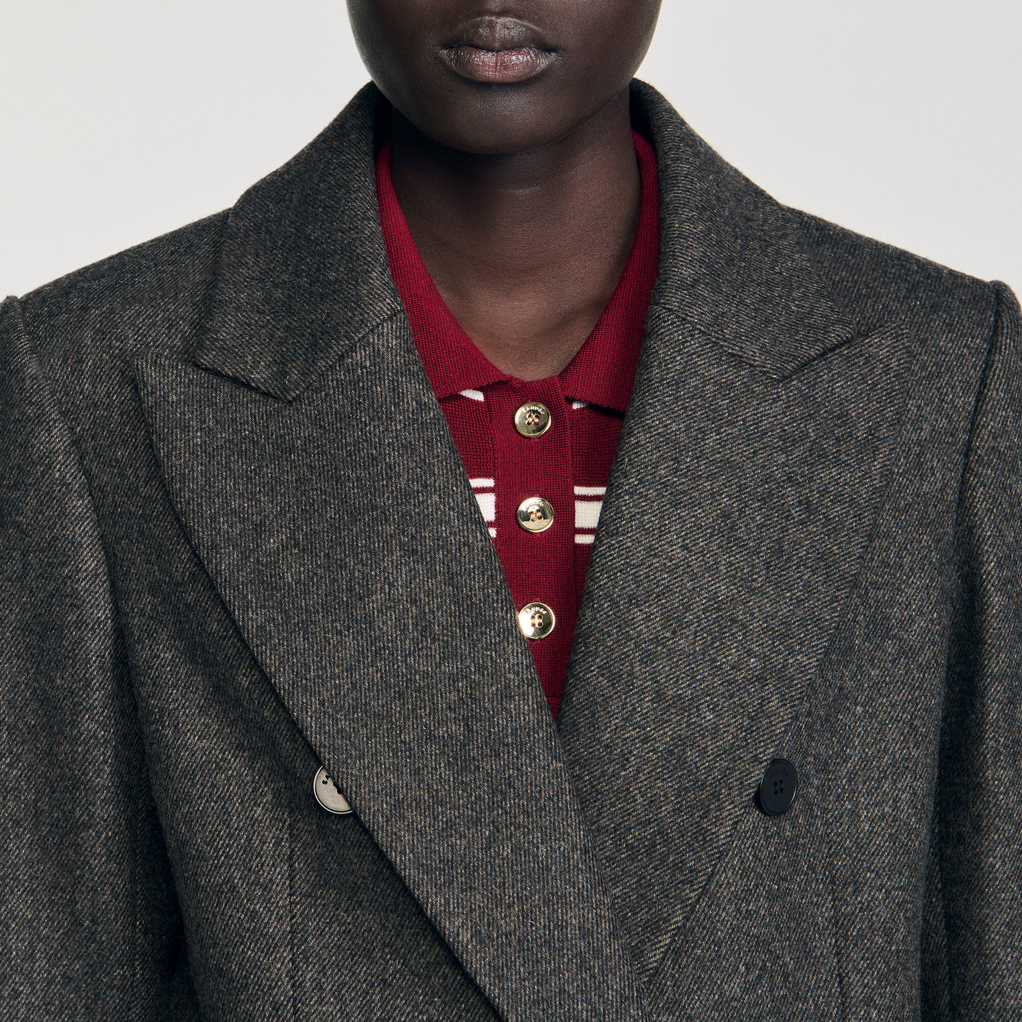 Fitted double-breasted coat