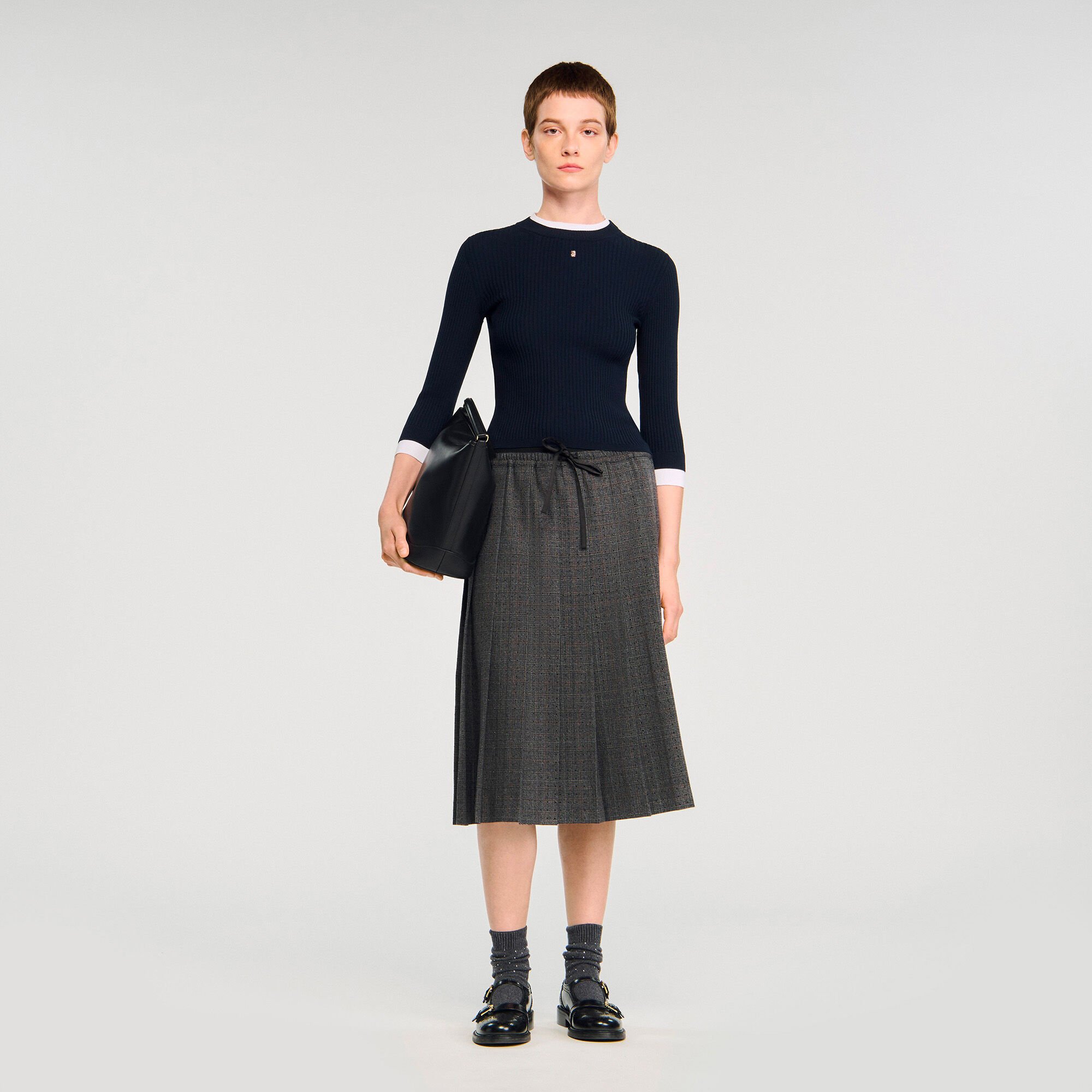 2-in-1 mixed wool jumper