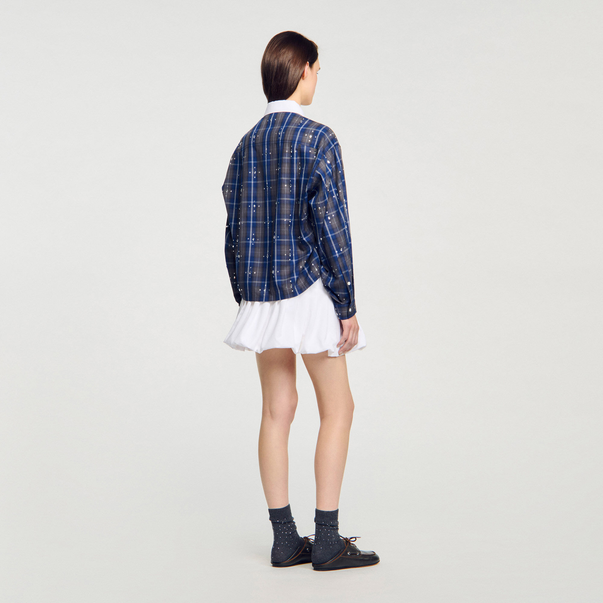Rhinestone check shirt