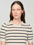 Striped jumper with pearl collar