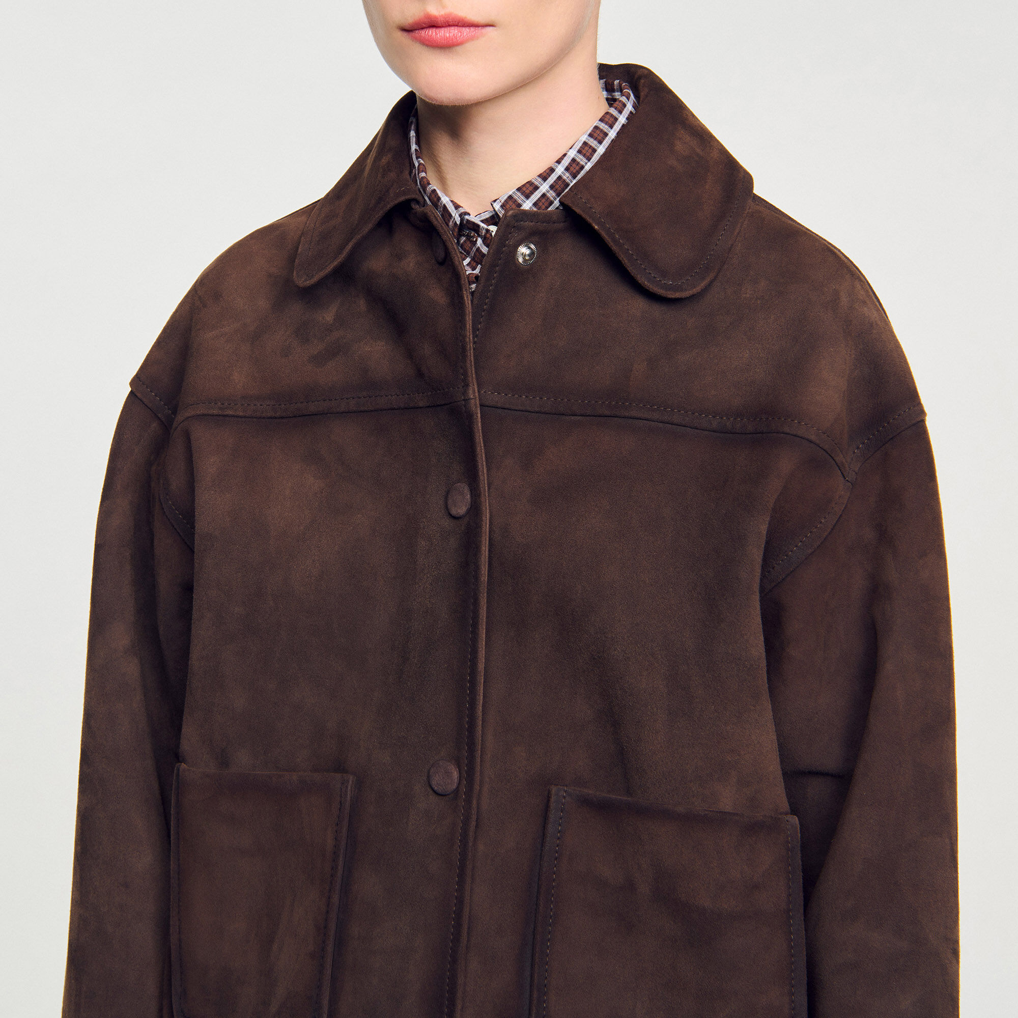 Studded suede leather jacket