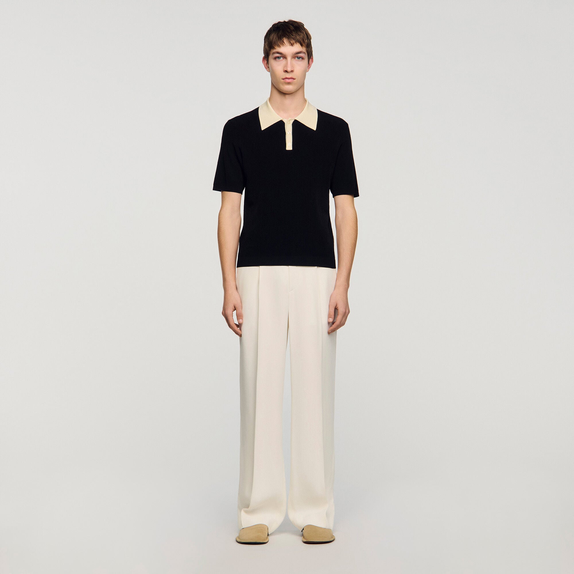 Two-tone polo shirt