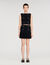 Short pleated knit skirt