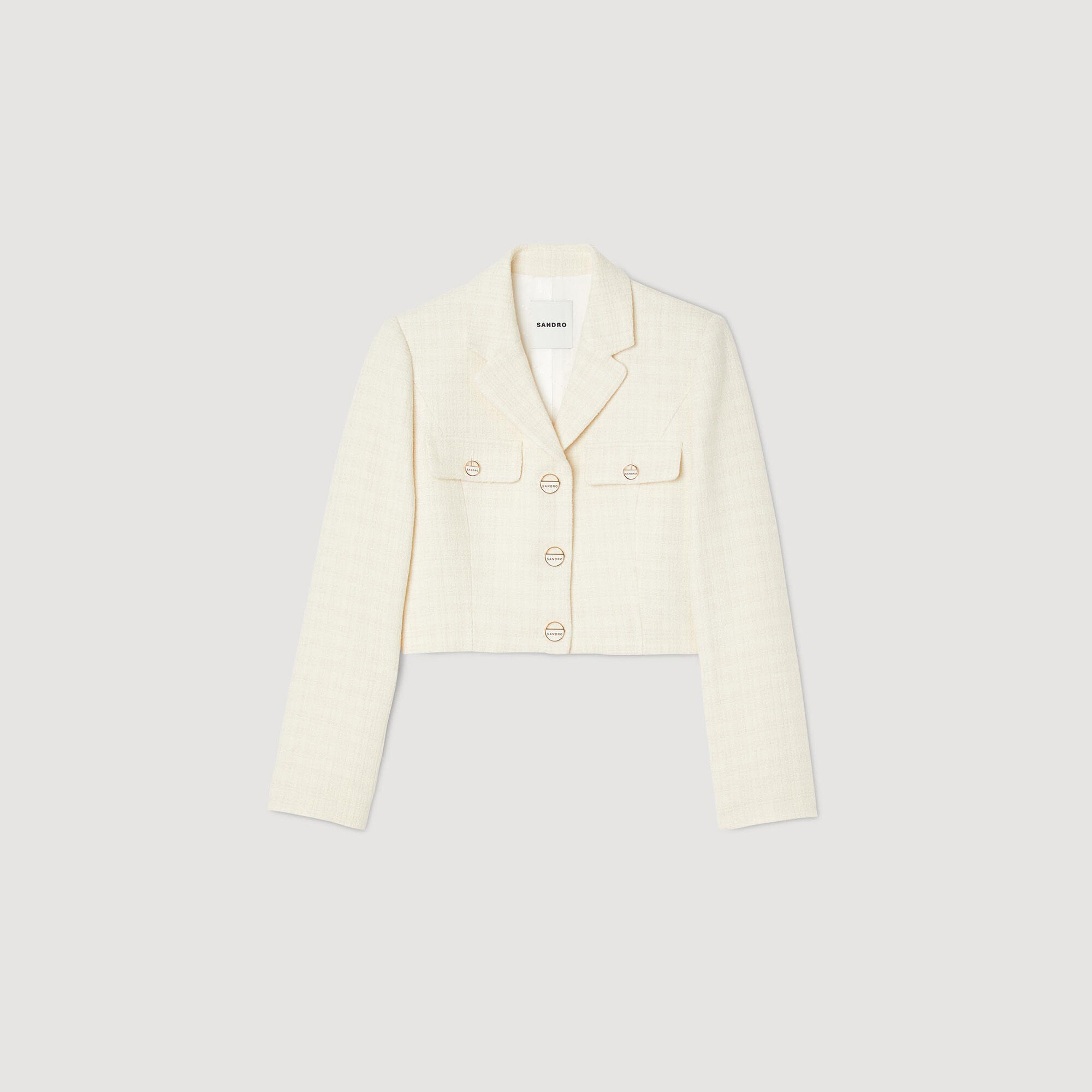 Sandro tweed blazer jacket store