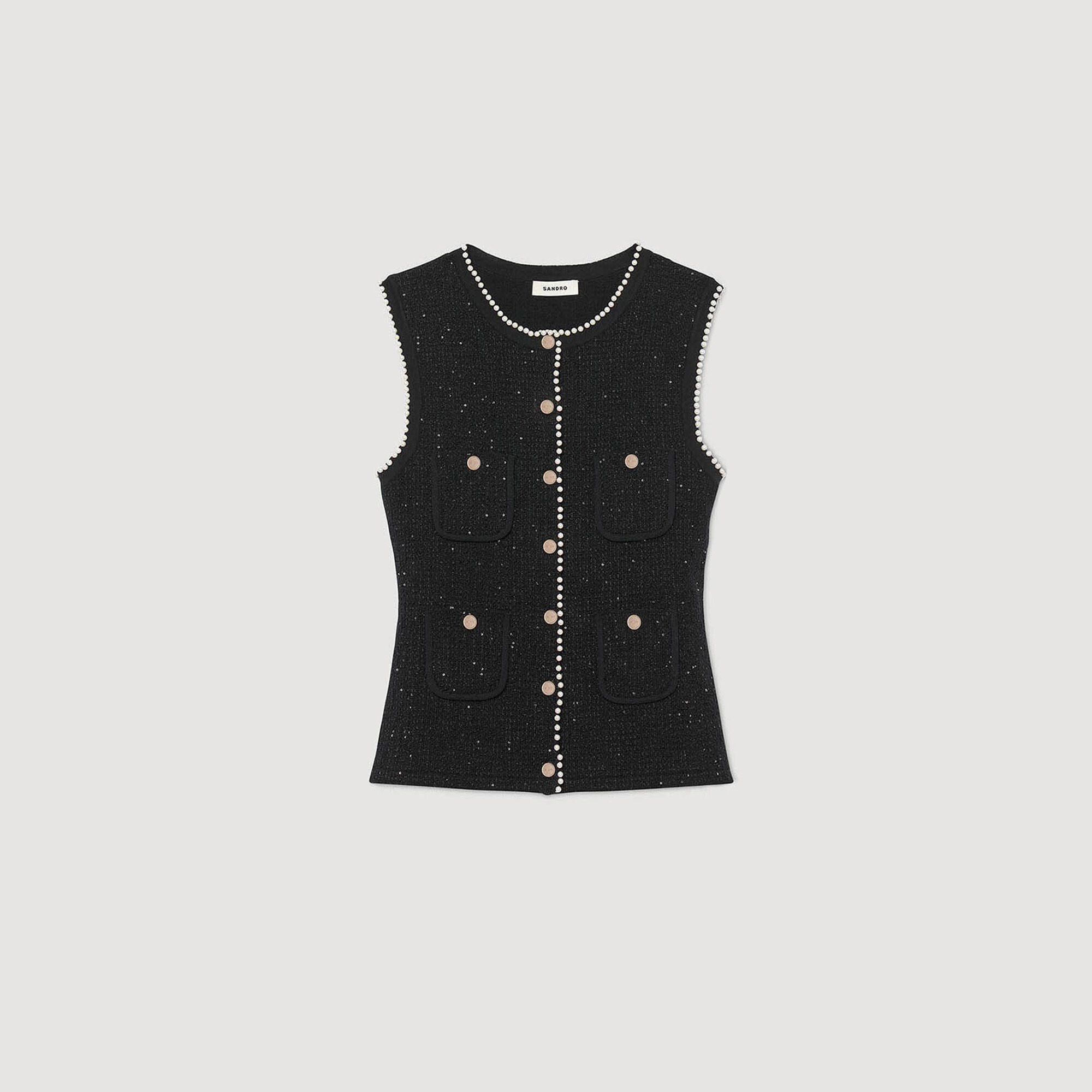 Decorative tweed waistcoat