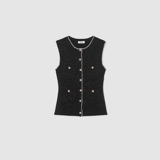 Decorative tweed waistcoat
