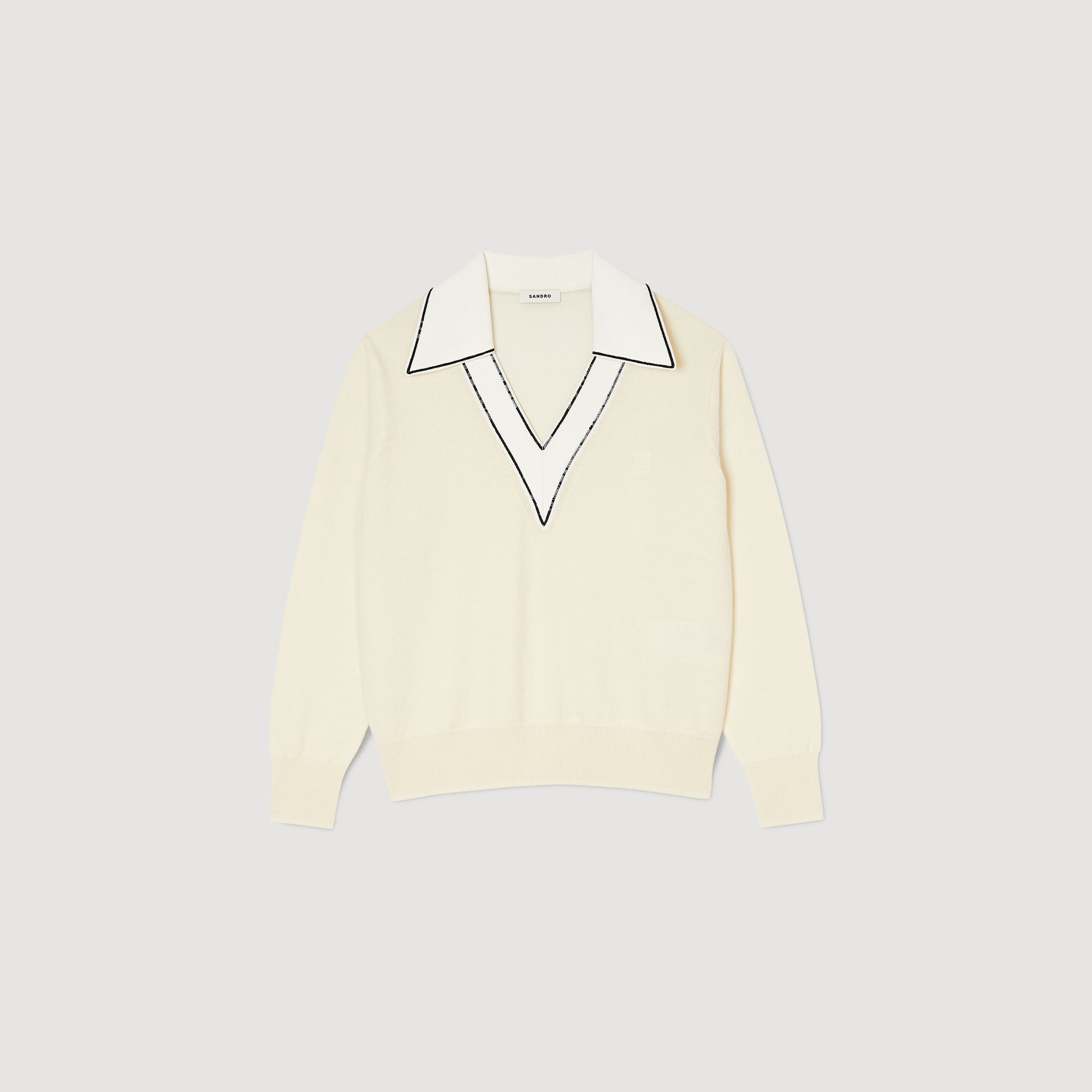 Jumper with polo shirt collar