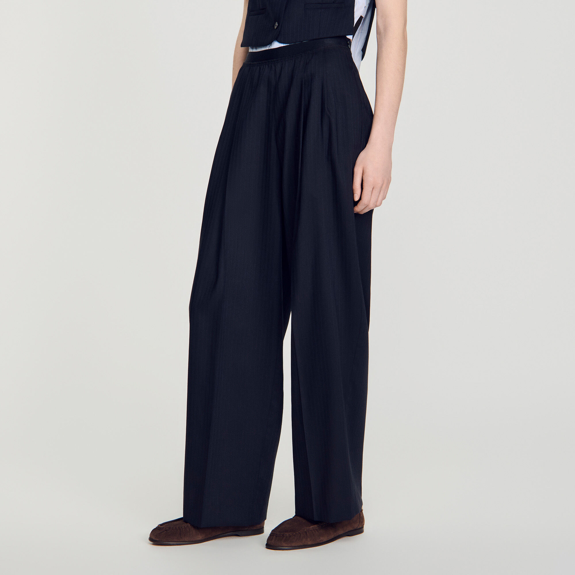 Striped wool trousers