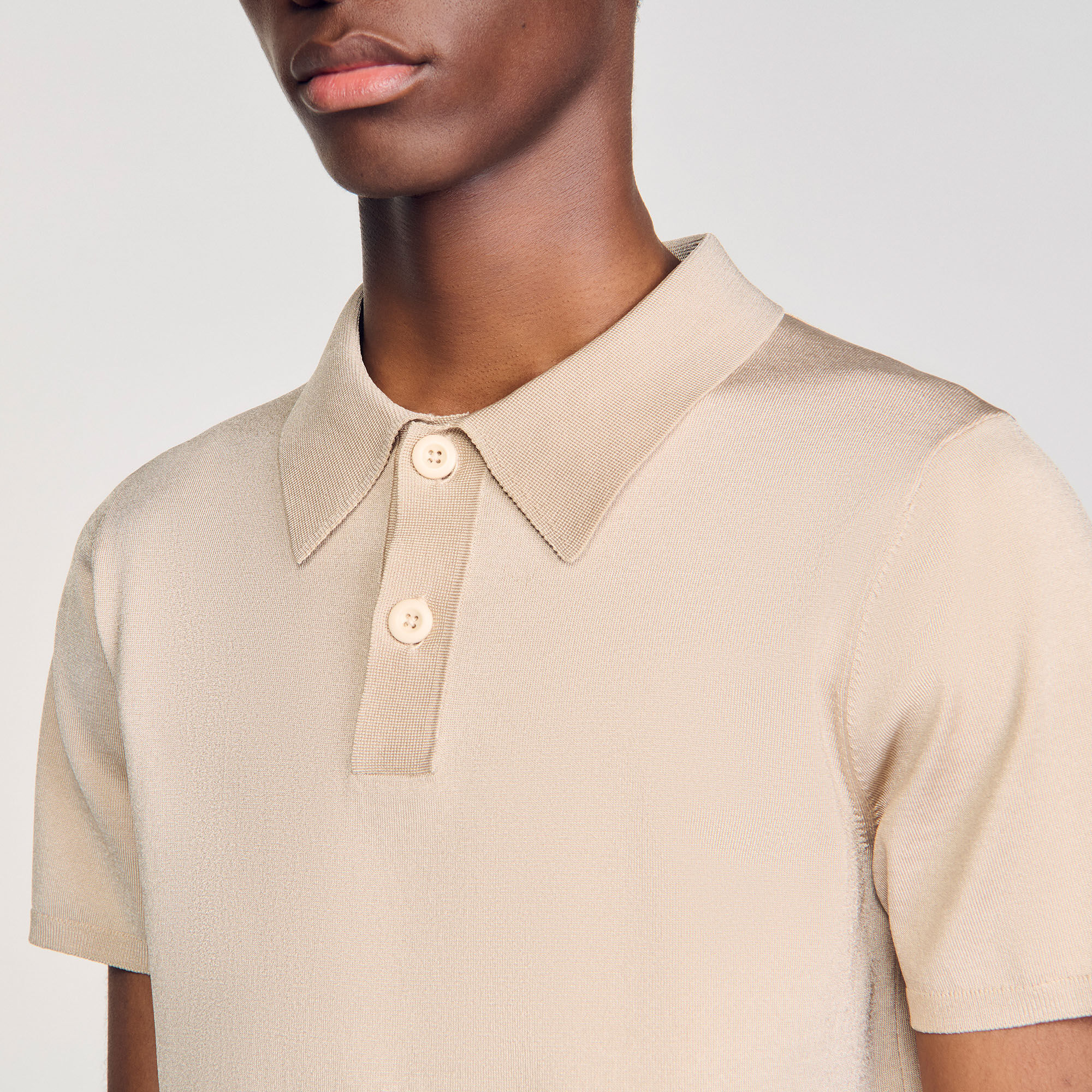 Short-sleeve knitted polo shirt