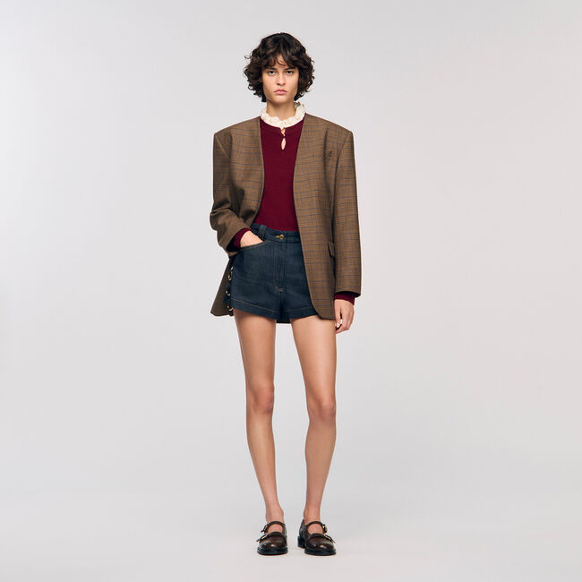 Ruffled-neck jumper