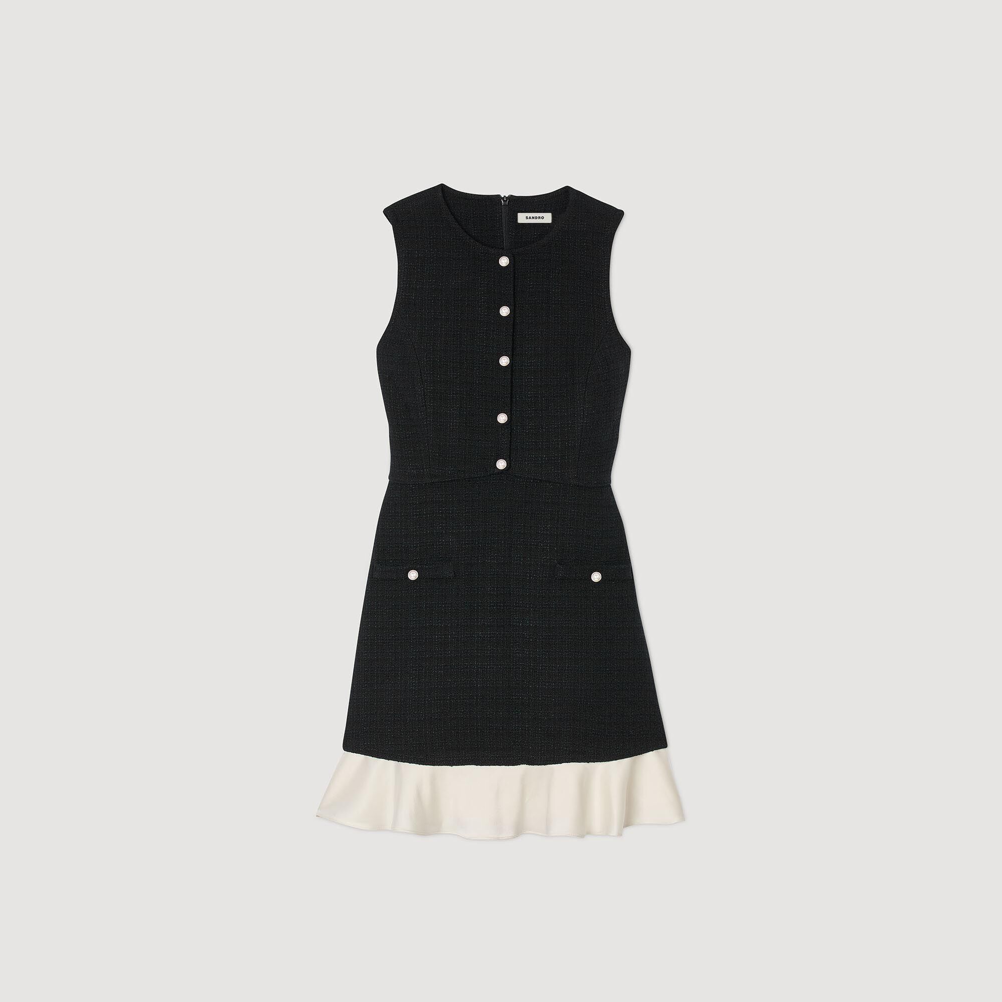 Two-tone tweed short dress