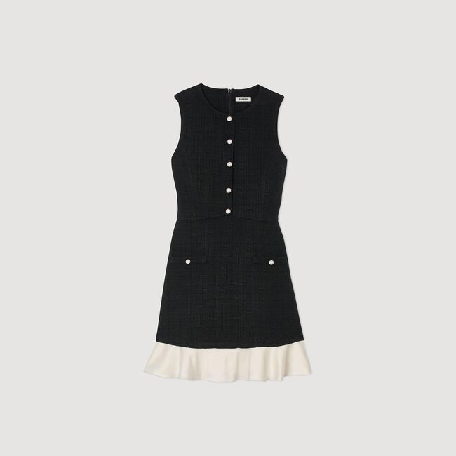 Two-tone tweed short dress