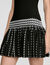 Check knit short dress