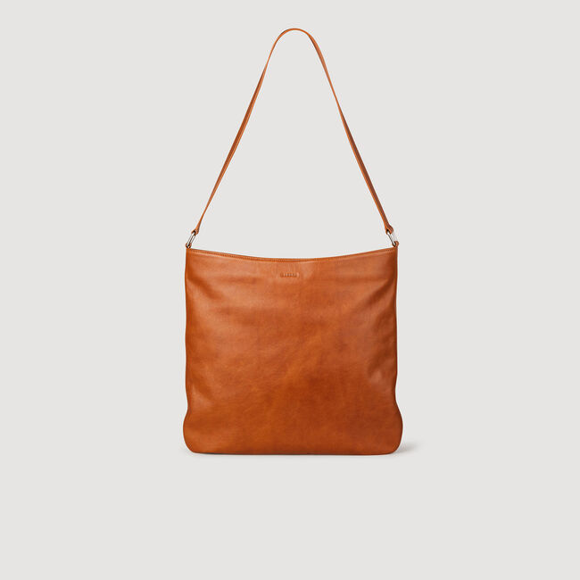 Grained leather shoulder bag