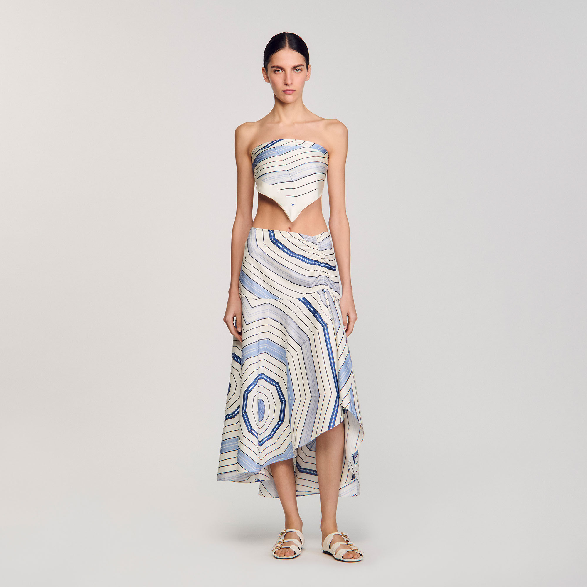 Spiral-motif maxi skirt