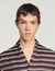 Striped boat neck shirt