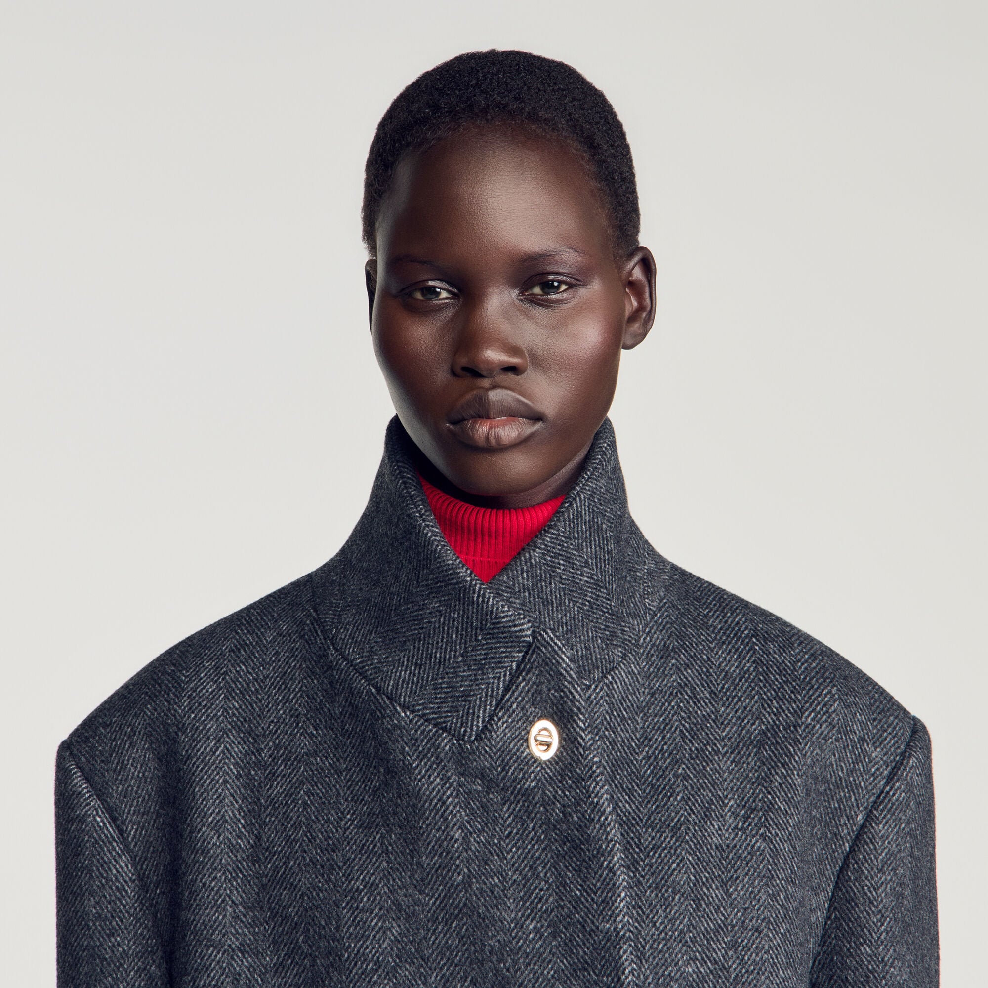 Herringbone wool coat - Women | Sandro