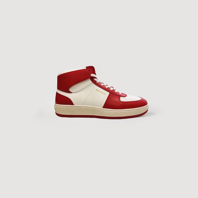 Leather high-top trainers