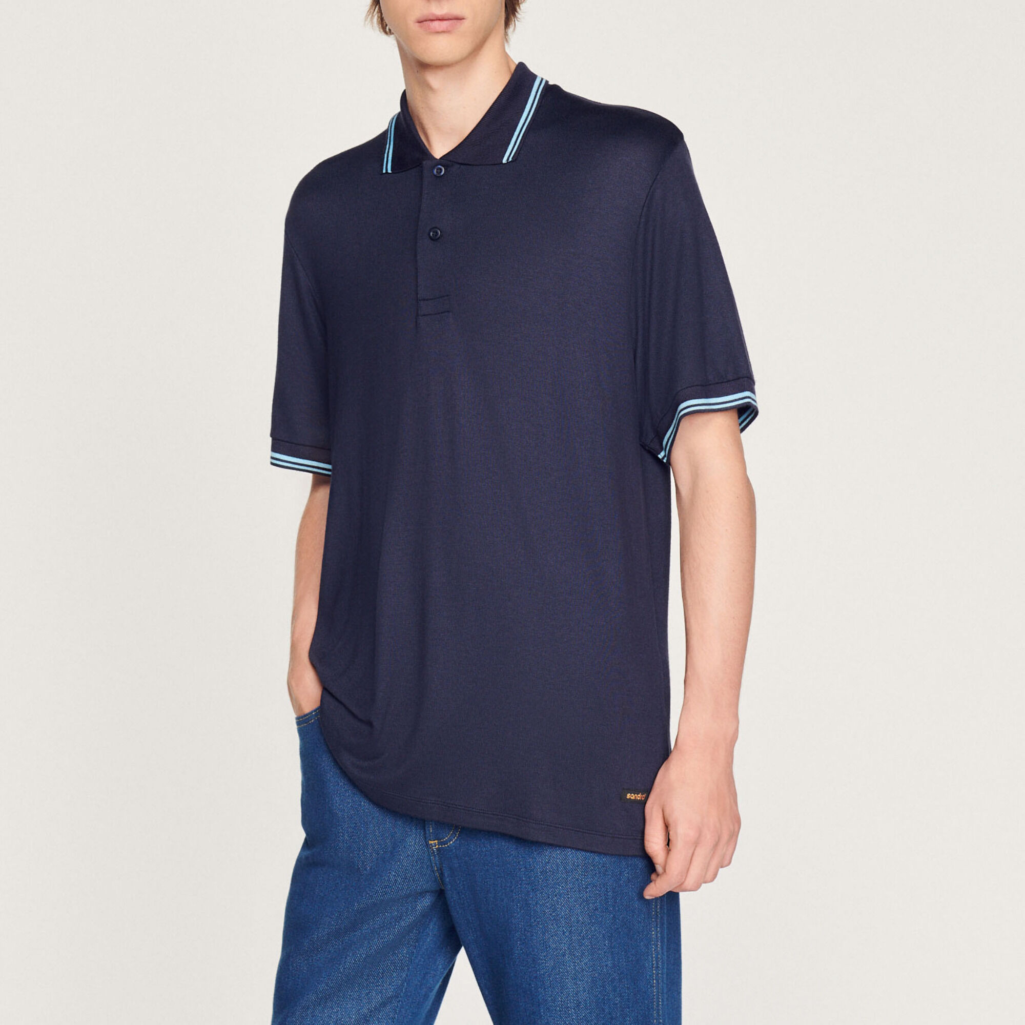 Polo shirt with edging