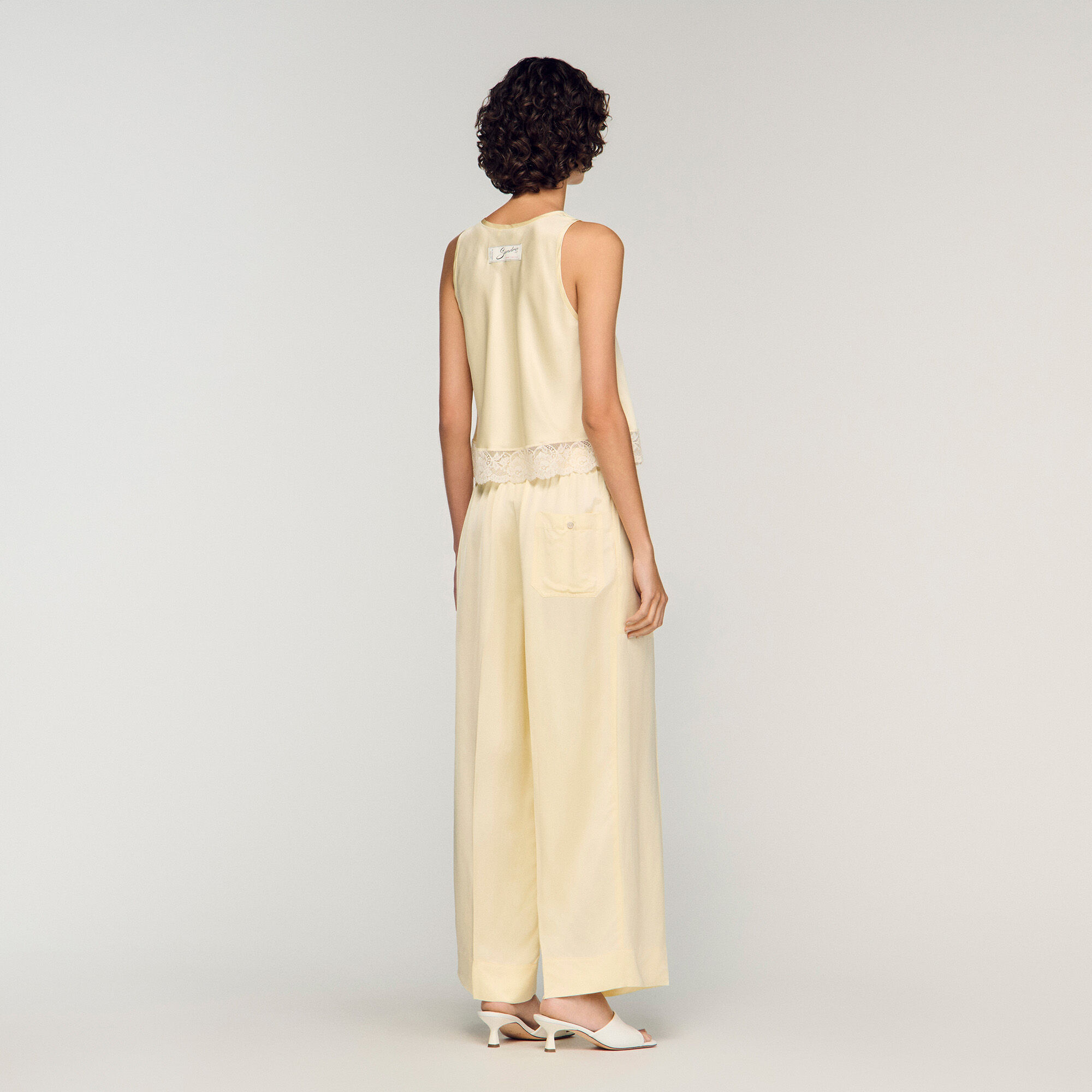 Satin wide-leg trousers