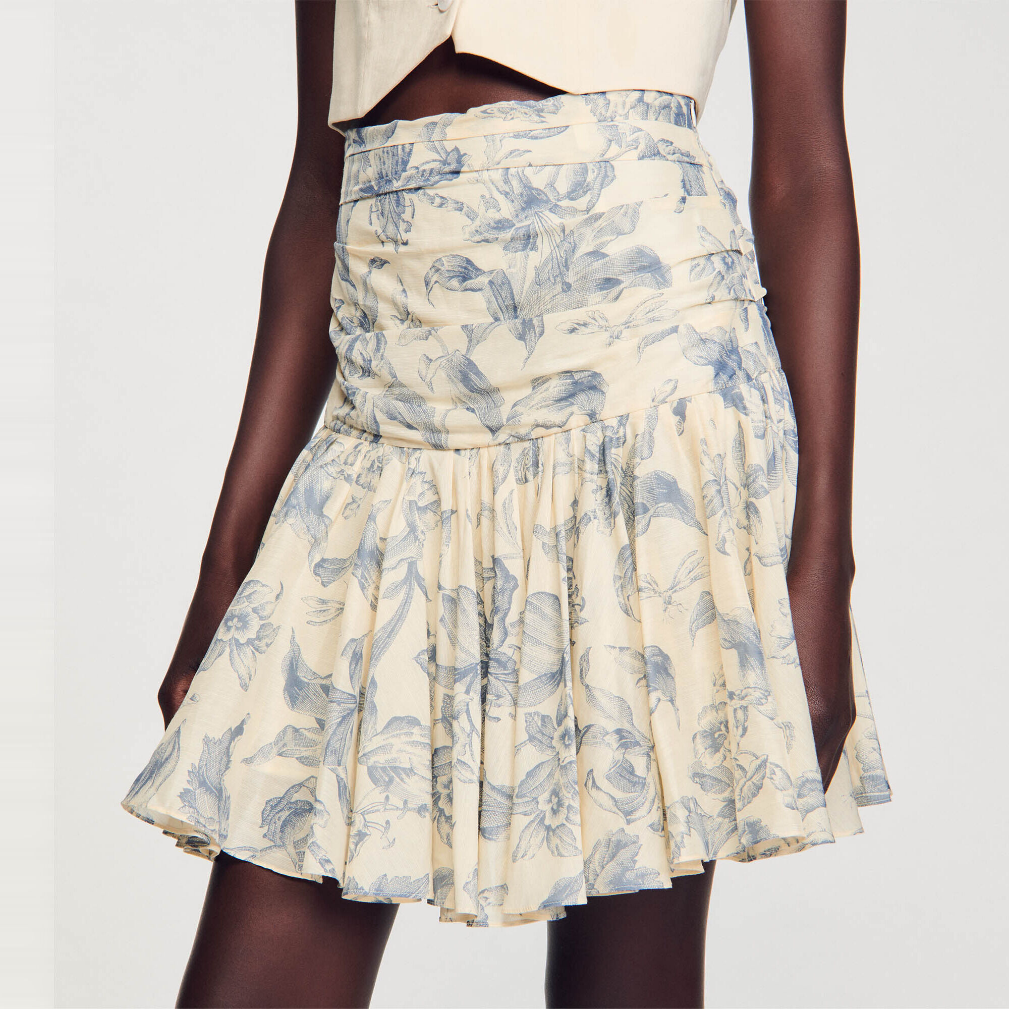 Floral ruffled skirt