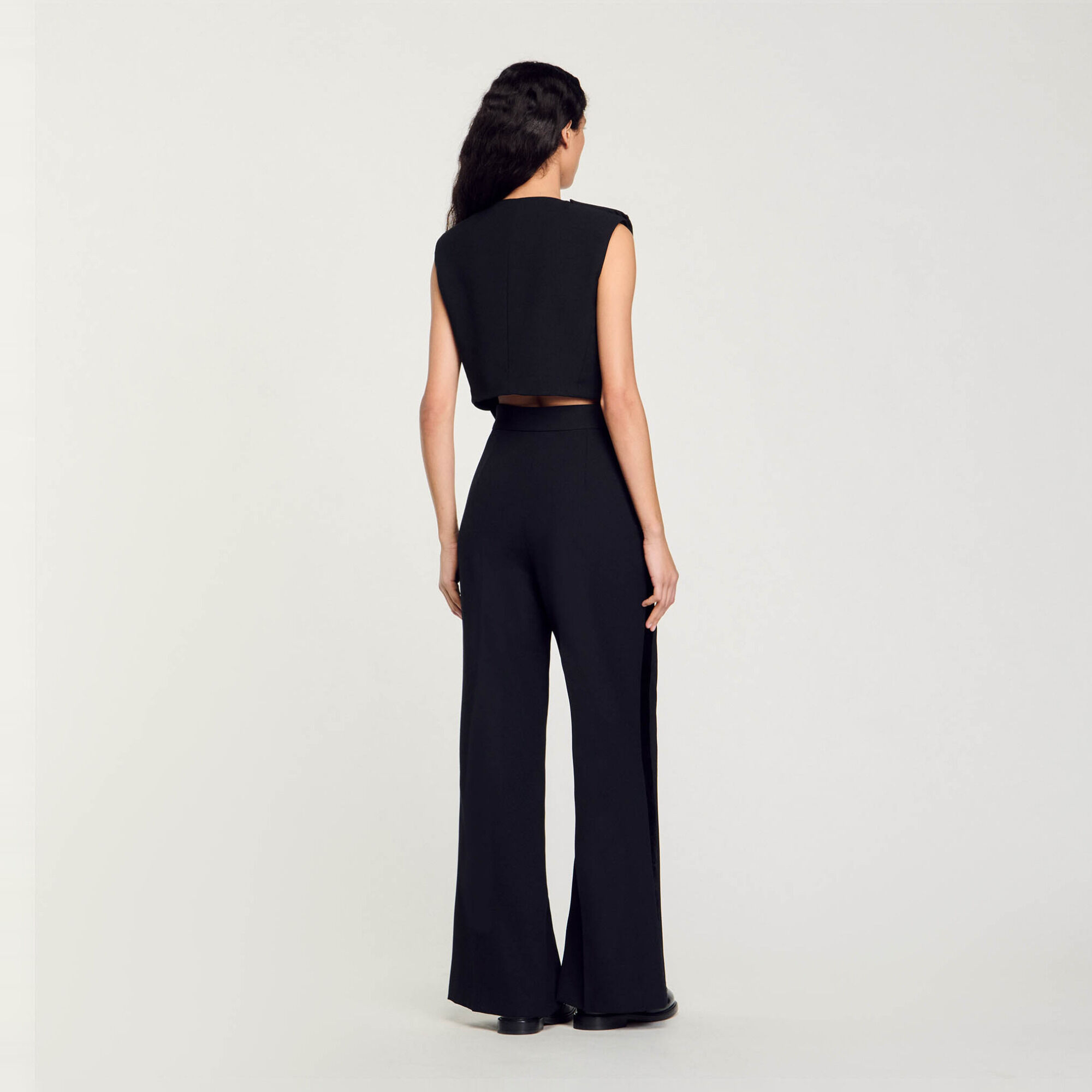 Satin-effect crop top