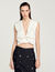 Satin-effect crop top