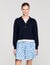 Metal button layered collar jumper