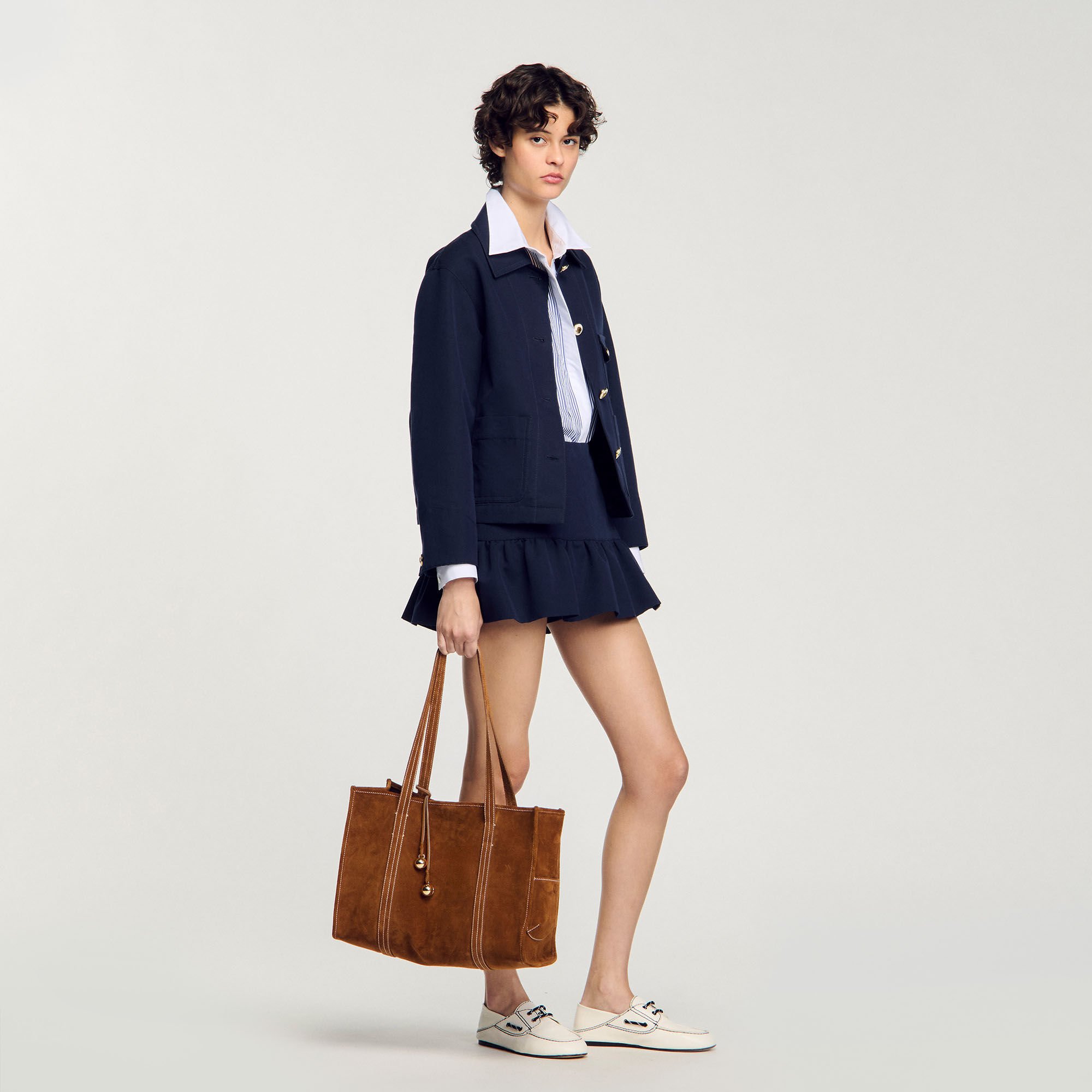 Suede shopping bag