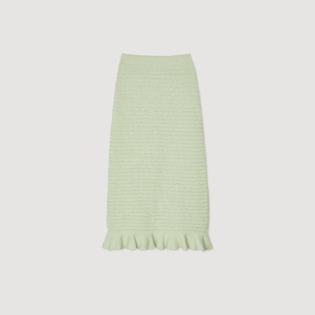Rhinestone knit maxi skirt