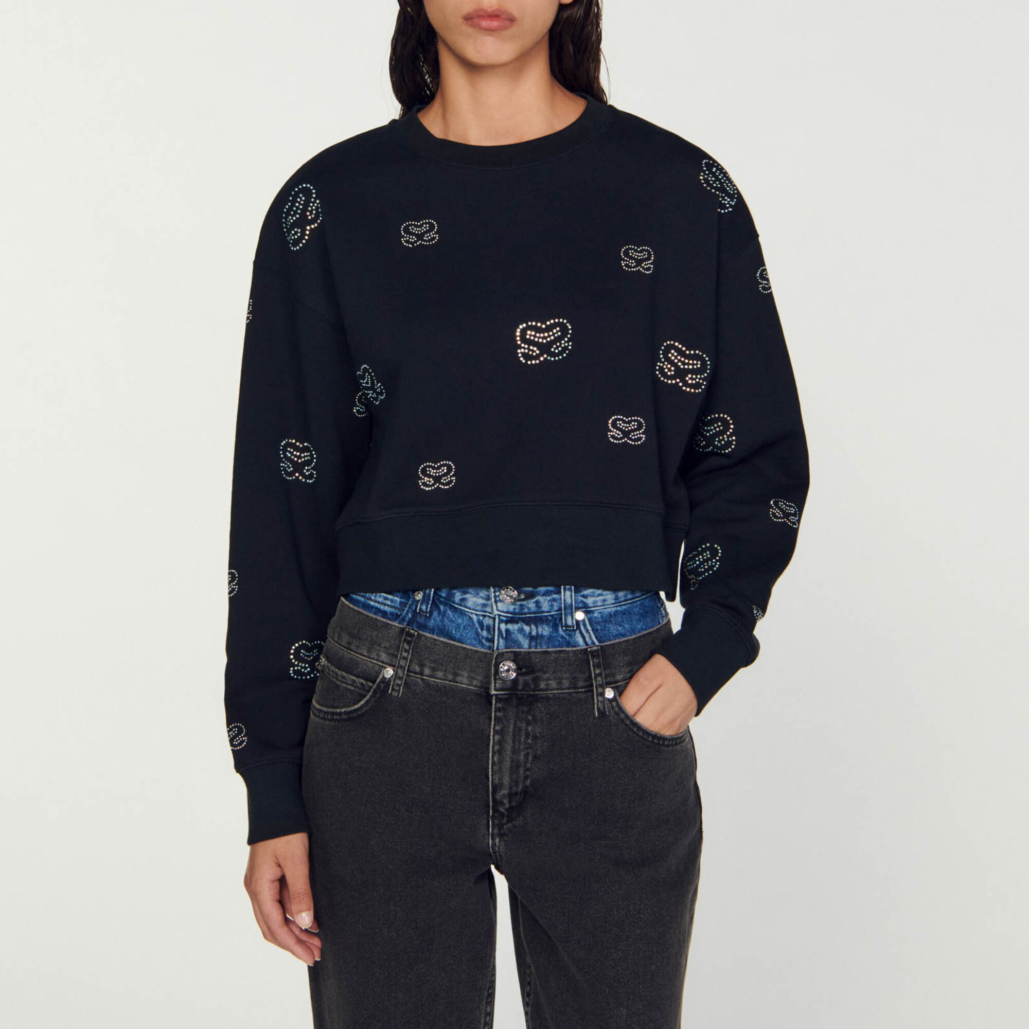 Cropped double S sweatshirt