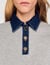 Jumper with denim collar