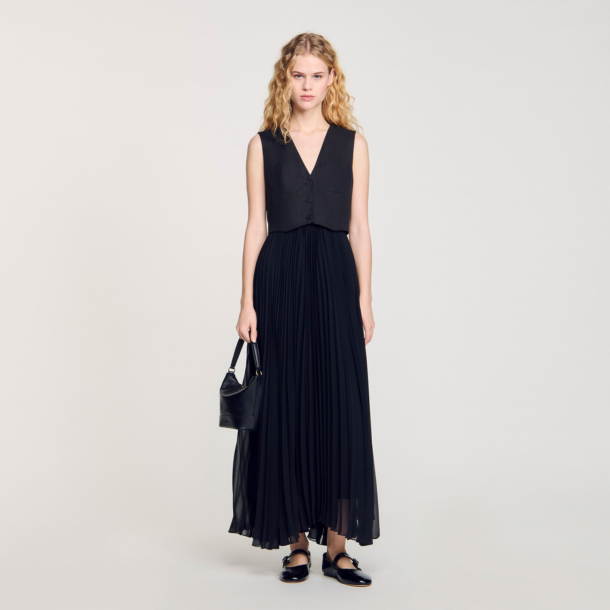 Pleated maxi dress