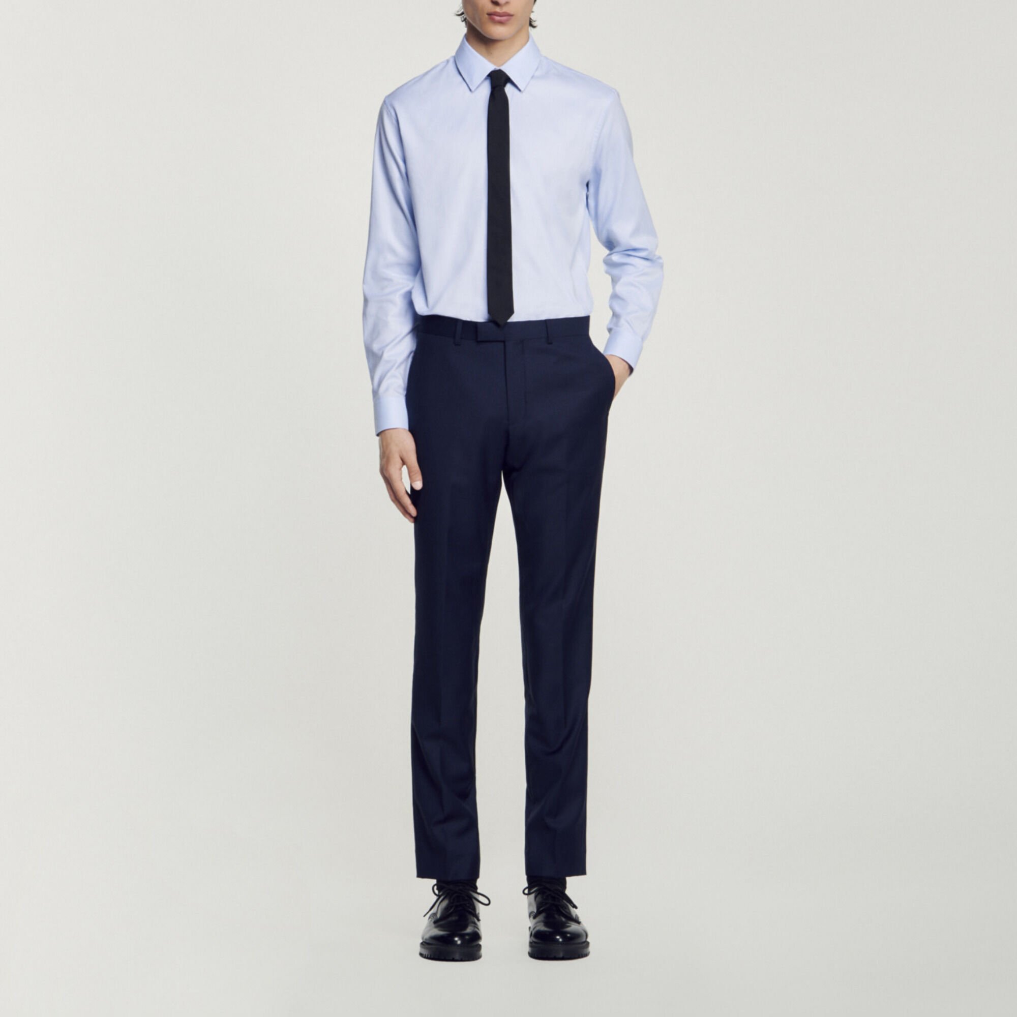 Stretch wool suit trousers