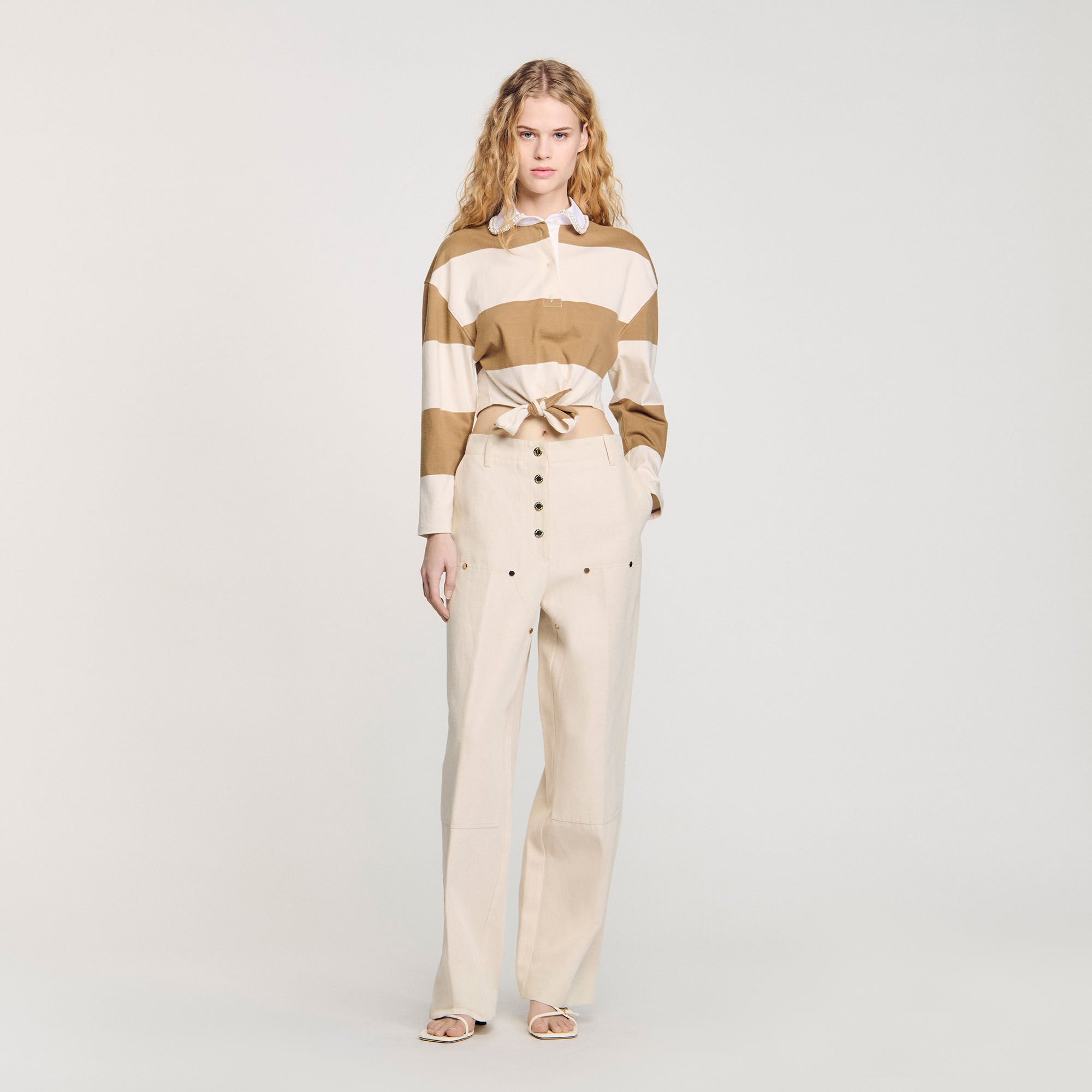 SANDRO 売れ筋商品|||サンドロ Tシャツ トップス レディース Tops Brown T-shirts for women | Sandro Paris