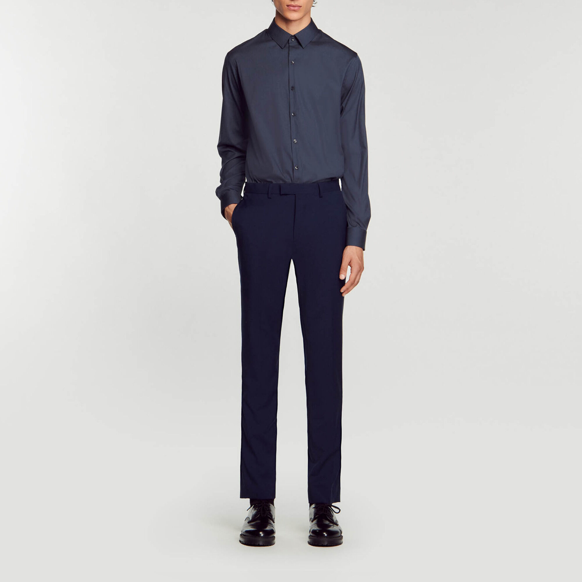 Fitted stretch cotton shirt