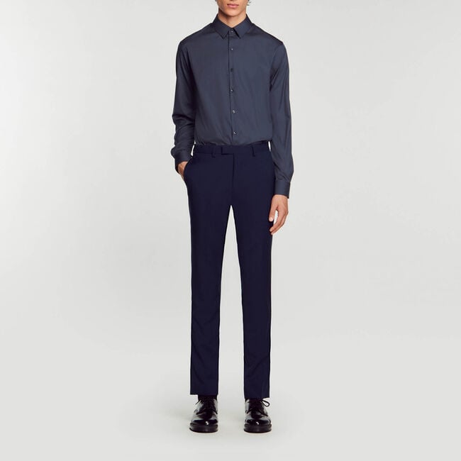 Fitted stretch cotton shirt
