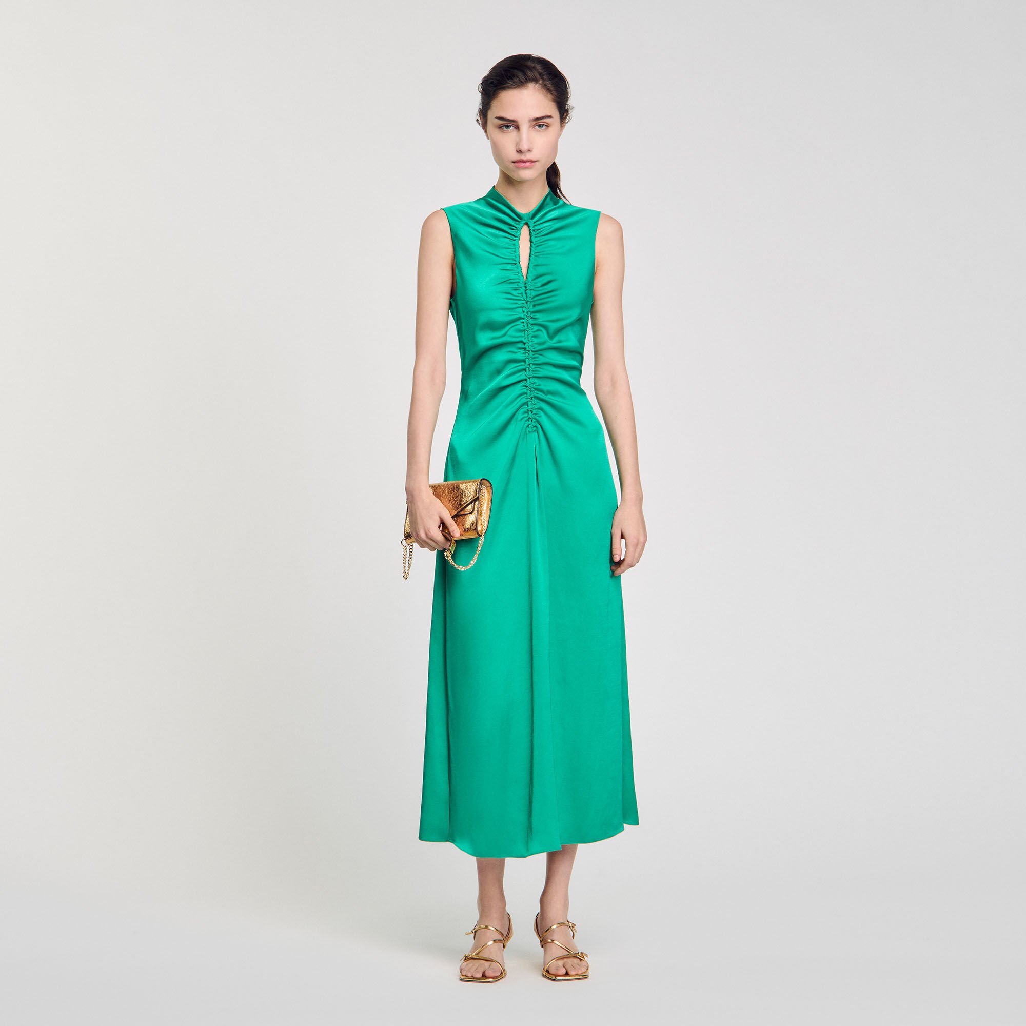 Decorative knit top green For Women | Sandro Paris