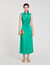 Draped satin-effect dress