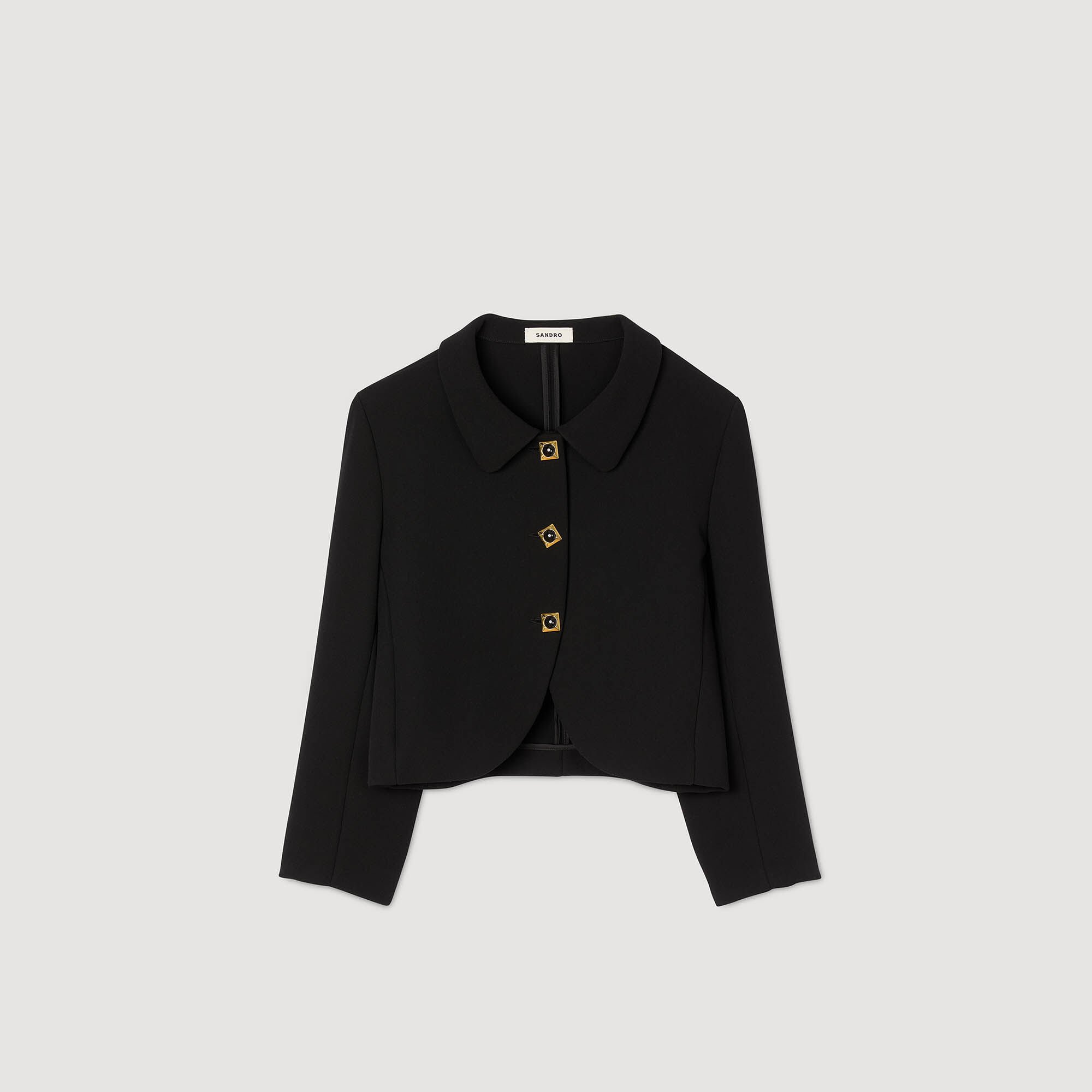 Cropped jacket with jewel buttons