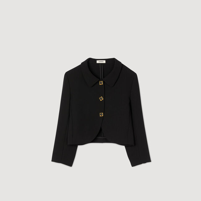 Cropped jacket with jewel buttons