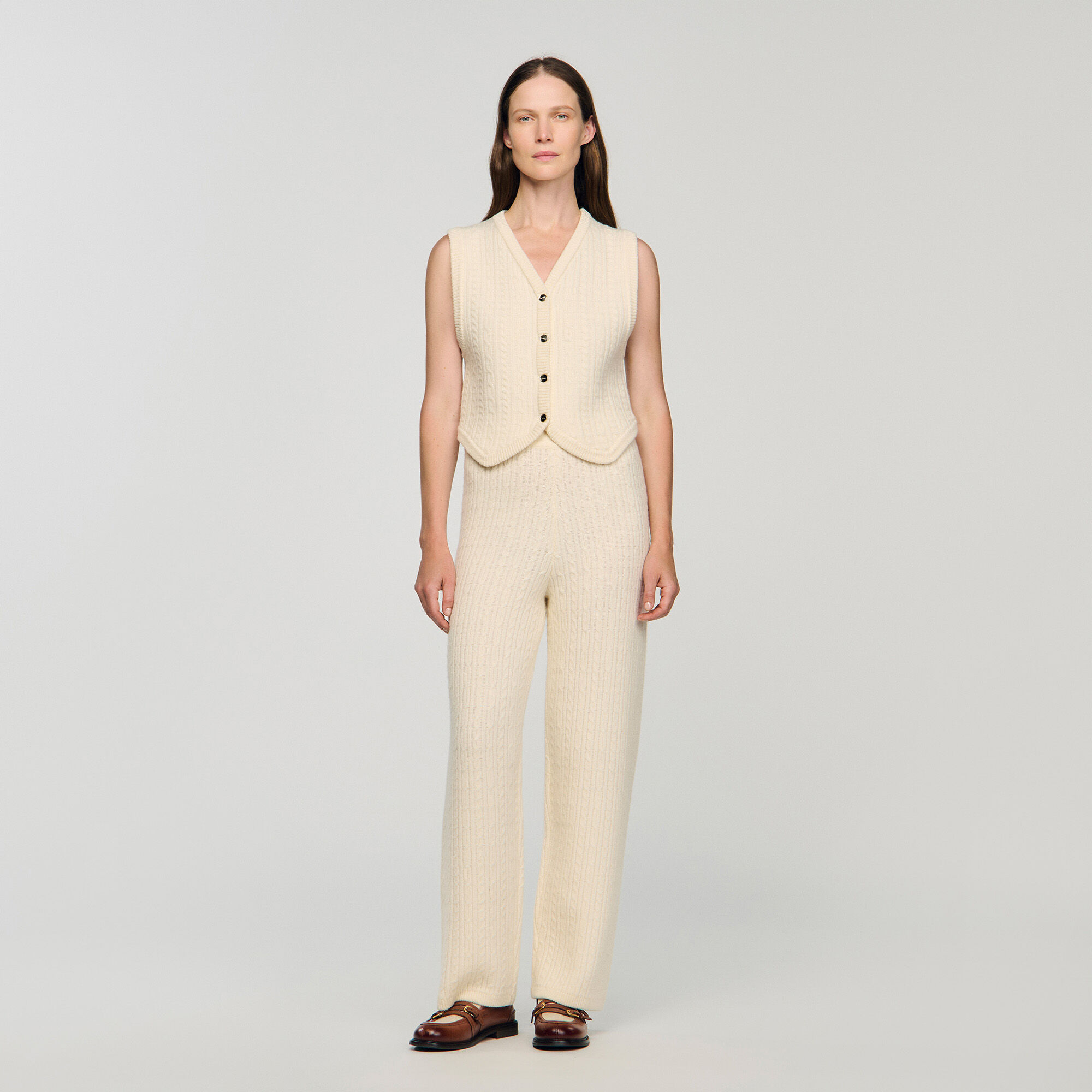 Cable knit trousers