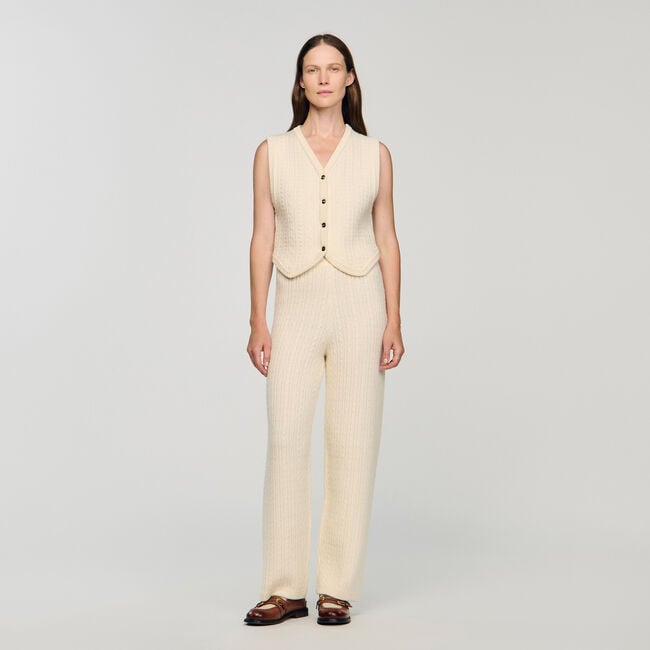 Cable knit trousers