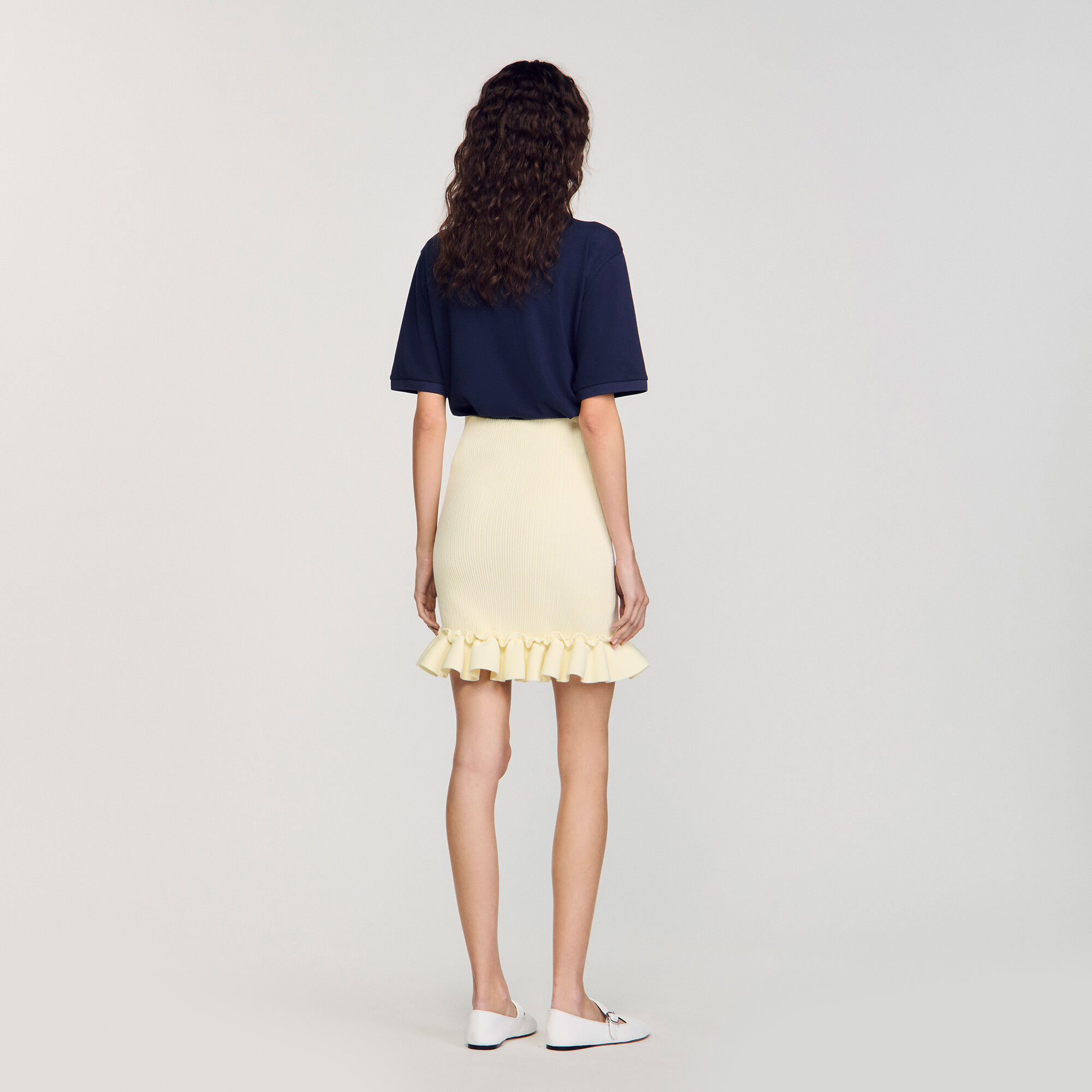 Knitted skirt with ruffle